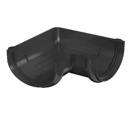 Угол желоба 90гр. ПВХ ТехноНиколь ОПТИМА, черный RAL9005 купить в СОМ