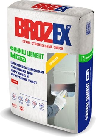 Шпаклевка цементная Brozex WR 75 финиш цемент , 20 кг купить в СОМ