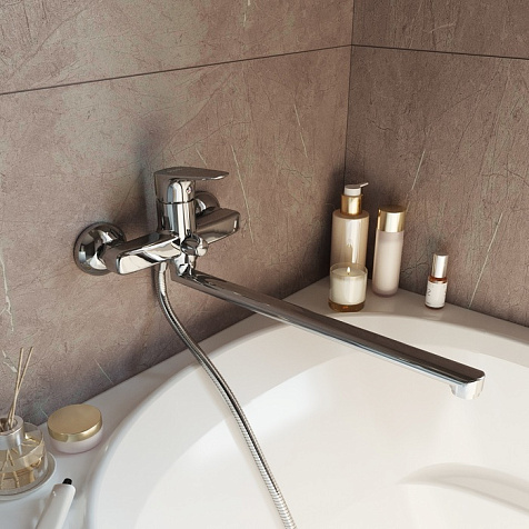 Смеситель для ванны Iddis Zodiac ZODSBL2i10WA, длинный излив купить в СОМ