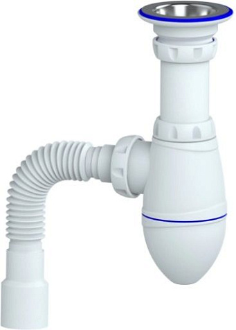 Сифон для умывальника Unicorn M222, 1 1/4 х32", с гибкой трубой 32 х40/50 купить в СОМ