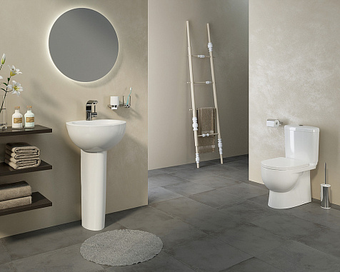 Умывальник Санита Люкс Art белый, с постаментом Art купить в СОМ
