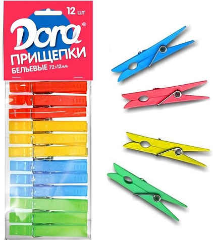 Прищепки для белья пластик 12шт Dorа купить в СОМ