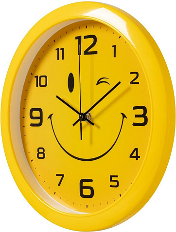 Часы настенные Смайлик d29см корпус желтый купить в СОМ