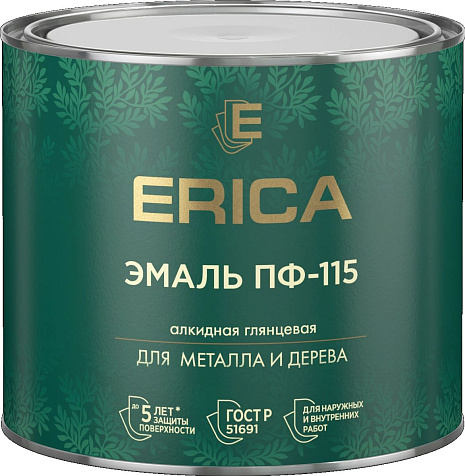 Эмаль ПФ-115 Erica, серая, 1.8 кг купить в СОМ