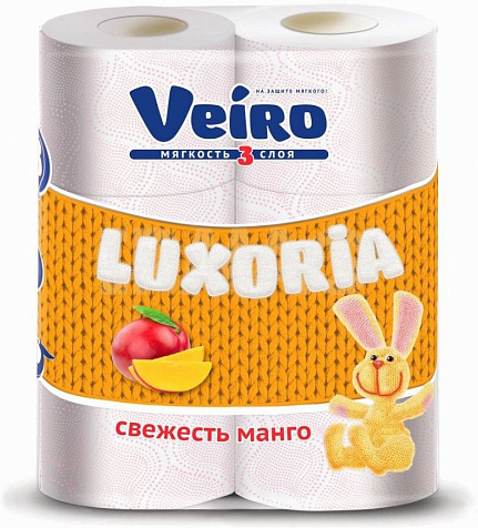 Бумага туалетная Veiro Luxoria Манго 3сл 6шт белая купить в СОМ