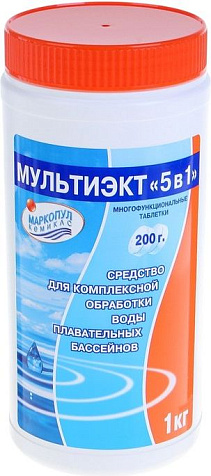 Средство дезинфицирующее Мультиэкт 5 в 1 таблетки 200г 1кг купить в СОМ