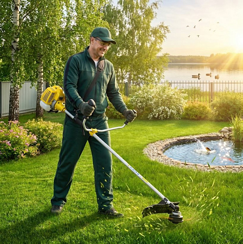 Триммер бензиновый HUTER GGT-430T, 1300Вт, неразборная штанга, ремень, леска, нож купить в СОМ