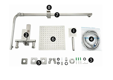 Система душевая Frap F24802, смеситель, тропический душ, нержавеющая сталь купить в СОМ