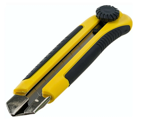 Нож BIBER, 25мм, усиленный, обрезиненный корпус купить в СОМ