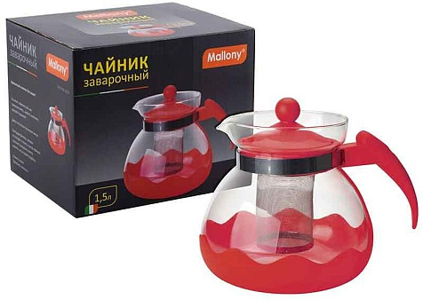 Чайник заварочный Decotto-1500 1.5 л Красный, 910107 Mallony купить в СОМ