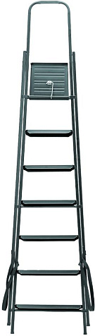 Стремянка Сибртех, 7 ступеней, антрацит, стальная купить в СОМ