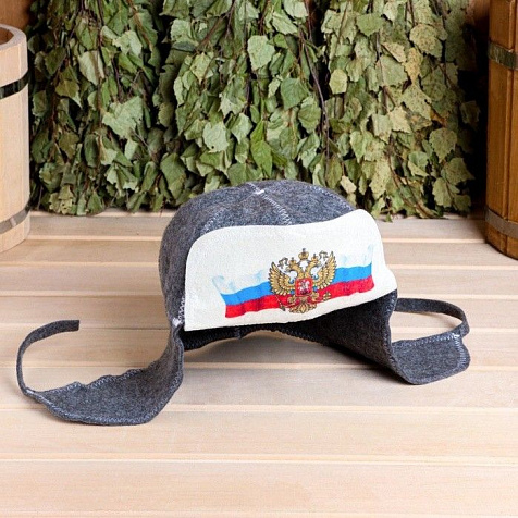 Шапка ушанка банная Герб войлок Добропаровъ купить в СОМ