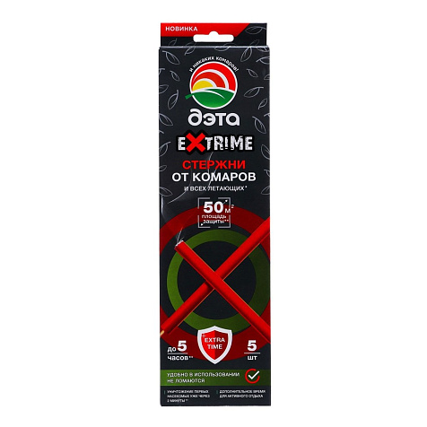 Дэта Extrime Стержни от комаров, мошек, клещей, слепней 5шт до 50м2 до 5ч защиты купить в СОМ