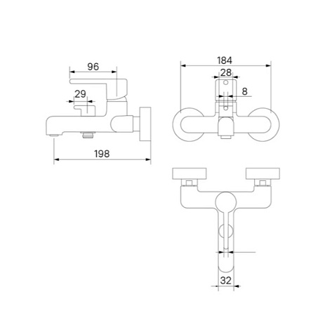 Смеситель для ванны Iddis Aiger AIGBL00i02WA, черный матовый купить в СОМ